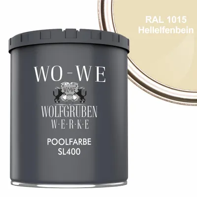 Produktbild von Schwimmbadfarbe Poolfarbe Schwimmbeckenfarbe SL400 Hellelfenbein ähnl. RAL 1015 - 750ml