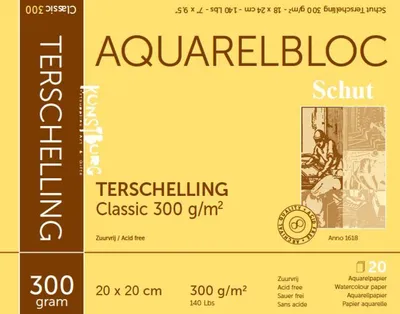 Image de Bloc de papier aquarelle Schut Terschelling, 20 x 20 cm, 300 g, 20 feuilles
