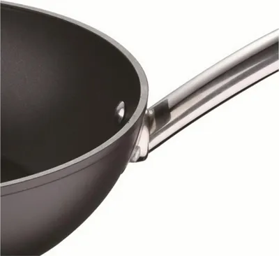Produktbild von Masterpro Wok, Rund, Wok-/Bratpfanne, Schwarz, Edelstahl, QuanTanium, Aluminium, Keramik, Gas, Halogen, Induktion