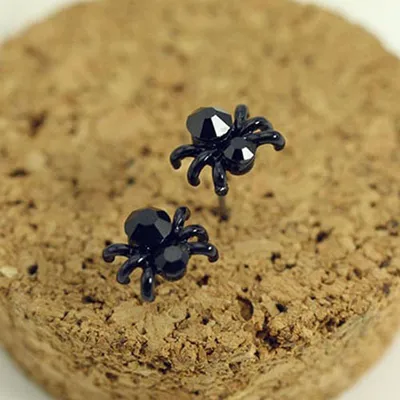 Produktbild von Damenmode-Geschenke, süßer Schmuck, schwarze 3D-Tier-Mini-Spinnen-Ohrstecker