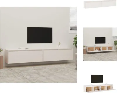 Zdjęcie produktu dla vidaXL Szafki ścienne 2 szt. Białe 100x30x35 cm lite drewno sosnowe - Półki ścienne