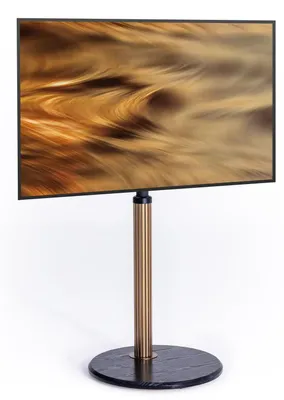 Immagine prodotto di Supporto TV mobile in legno, per schermi da 32-65 pollici, fino a 40 kg, standard VESA 400x400mm, colore oro