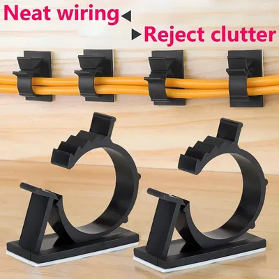 Kabelhalter und Kabelclips - Selbstklebend - 20 Stück - Nylon