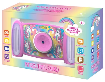 Obrázek produktu pro Interaktivní dětský fotoaparát jednorožec, 5MP fotografie, 1080p video, 4x zoom, 5 zábavných filtrů a speciálních efektů, 4 skvělé hry, obrazovka 2v1