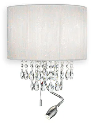 Produktbild von Klassische Opera Metall-Kristall-Wandleuchte Weiß 3 Lichter E14+1,5W 3000K