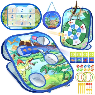 Produktbild von Wurfspiel Wurfset Outdoor-Spielzeug - 5-in-1 - Dinosaurier und Einhorn - Für draußen - Spielzeug für Kinder