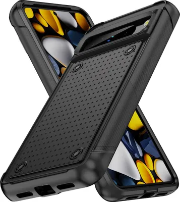 Two black phone cases are shown diagonally crossed against a white background.