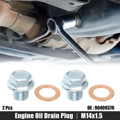 Image de 2pcs M14x1.5 Bouchon Vis Vidange Moteur Cater d'Huile 90409376 pour Opel Corsa 1982-1993 Argenté