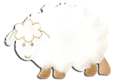 Produktbild von Schaf - Aufnäher, Bügelbild, Aufbügler, Applikationen, Patches, Flicken, Zum Aufbügeln, Größe: 4,7 x 6,5 cm