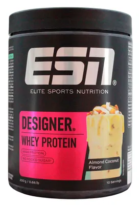 Produktbild von ESN Designer Whey Protein Almond Coconut Flaver Getränkepulver, (1 x 300g Dose)