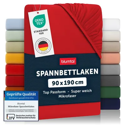 Obrázek produktu pro Blumtal prostěradlo 90x190 cm - Prodyšné prostěradlo z mikrovlákna v červené barvě - Prostěradlo pro svěží noci