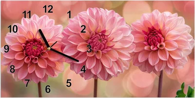 Produktbild von Wanduhr aus Glas mit Motiv Drei Blumenblüten- 60 x 30 cm - inkl. Aufhängesystem