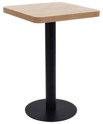 Obrázok produktu pre Bistro stolík, svetlohnedý, 50x50 cm, okrúhly alebo obdĺžnikový, drevená doska s kovovou základňou