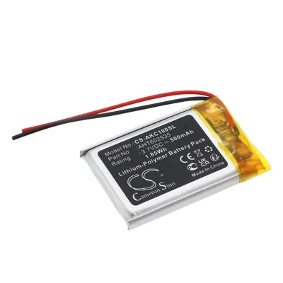A close-up shot of a lithium-polymer battery pack with wires attached, set against a white background.