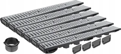 Image de VIDANGE LINÉAIRE H55 GALVANISÉ Grille jusqu'à 1,5 tonne A15 SET 6m AQUER