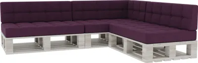 Obrázek produktu pro Paletové polštáře, paletové polštáře sedák opěradlo prošívané PFG 3xSet (sedák 120x80 + opěradlo 120x40), fialová)