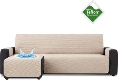 Produktbild von Bestcovers Teflon Wasserdichtes Sesselüberwürf Sesselschoner Schonbezug Sofabezug (Beige, 200cm Left)