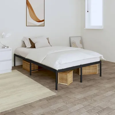 Produktbild von The Living Store Bettgestell Metall Schwarz 120x190 cm