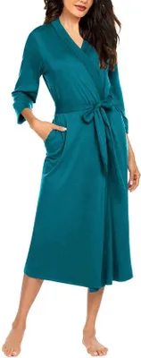 Immagine prodotto di Accappatoio leggero blu/verde con maniche a 3/4