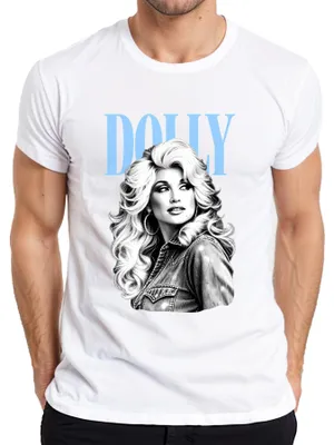 Produktbild von Dolly Parton Country Musik Legende Vintage Retro Fan Sängerin Herren T-Shirt, Weiß, S