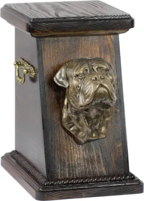 Produktbild von Bullmastiff eine Ascheurne für Hunde, eine elegante Urne mit einer Statue, eine Gedenkurne mit dem Porträt eines Hundes von der Marke Art-Dog