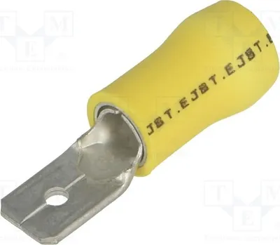 Zdjęcie produktu dla 5x Złączka: płaskie, do kabli o przekroju 2,5÷6mm², grubość 0,8mm, średnica zewnętrzna 6,3mm, męskie, do kabli FVDDM5.5-250, izolowane