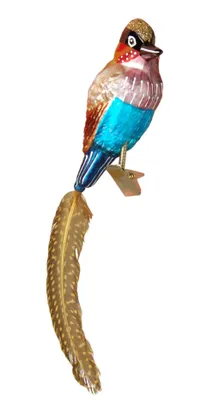 Produktbild von Krebs Glas Lauscha Christbaumschmuck Eisvogel Gelb/Blau - Größe ca. 15cm