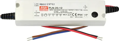 Produktbild von MEANWELL PLN-20-24, Installationsnetzteil, 19W 24V 0,8A CV+CC