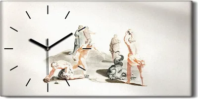 Produktbild von Wanduhr Bürouhr Leinwand Bild 60x30 Malerei Antike Abstrakte Menschen Kunst - schwarze Hände