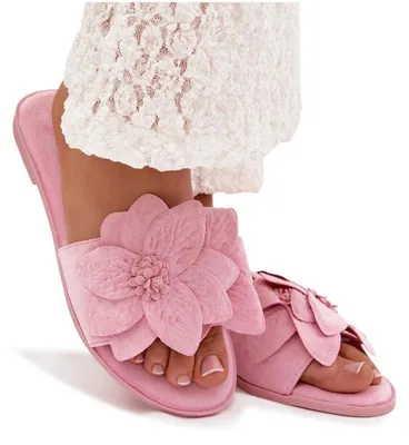 Produktbild von Damen flache Sandalen mit dekorativen Blumen Rosa Elzoria 41