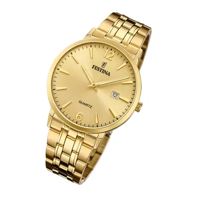 Produktbild von Festina Herren Uhr Klassik F20513/3 Edelstahl Elegant Armband-Uhr gold UF20513/3