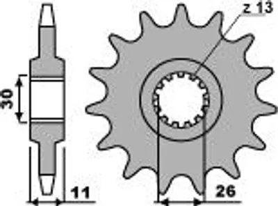 Produktbild von PBR Kettenrad Vorn 2091 16Z Yamaha FZ8 TDM900 MT09 MT07 525 Kettenantrieb