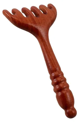Produktbild von Kamm aus Sandelholz mit breiten Zinken und ergonomischem Griff für entspannende Kopfhautmassagen