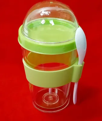 Produktbild von Müsli-to-go Jogurthbecher Müslibecher Müslischale Jogurt becher +Löffel