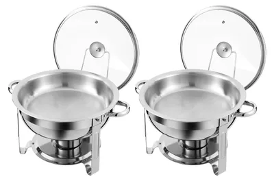Imagen del producto de Recipiente para mantener alimentos calientes, capacidad de 4,5 litros, construcción de acero inoxidable y vidrio, color plateado