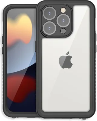 Produktbild von Für Apple iPhone 15 Pro 360 Grad Full Body Wasserdichte Handy Tasche Schwarz