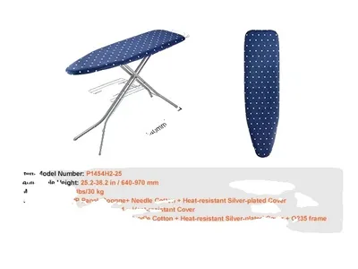 Obrázek produktu pro Žehlicí prkno, žáruvzdorná konstrukce, výškově nastavitelné, BÍLÉ