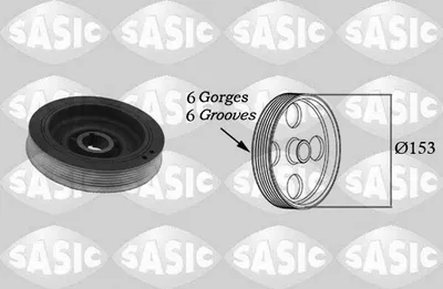 Produktbild von SASIC 2150002 Riemenscheibe Kurbelwelle passend für PEUGEOT 206 Schrägheck (2A/C) 153mm