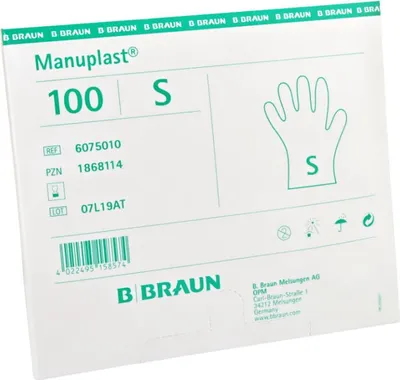 Produktbild von Manuplast Einmal Handschuhe PE Gr.S 100 St