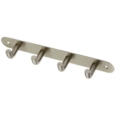 Produktbild von Garderobenleiste Sepa mit 4 Haken, Breite 220 mm, Edelstahl gebürstet