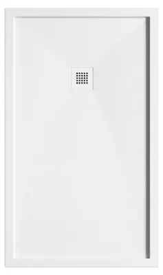 Produktbild von Mineralguss-Duschwanne extra flach mit Rand SARIN WEISS 85x145 cm Auslaufschutz in Farbe