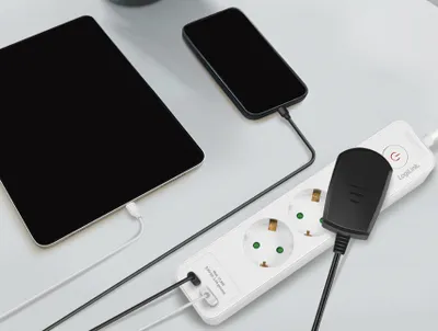 Image de LogiLink LPS279U LogiLink bloc multiprise, 3x, 2x USB, avec interrupteur