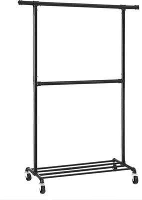 Produktbild von SONGMICS Kleiderständer im Industriedesign, mit Rollen, 2 Kleiderstangen
