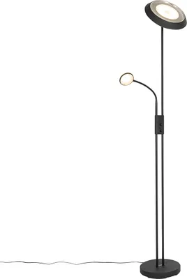 Produktbild von Stehleuchte Schwarz inkl  LED und Dimmer mit Leselampe Fez