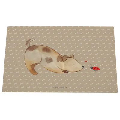 Produktbild von Mr. & Mrs. Panda Küchenbrett Hund Marienkäfer - Hundeglück - Geschenk, Schneidplatte Glas, Schneidebrett, Aus, Schneideplatte, Neugierig, Sprüche, Schneidbrett, Hackbrett