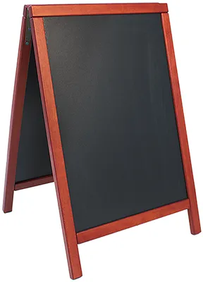 Produktbild von Securit Kundenstopper DELUXE mit Kreideoberfläche mahagoni