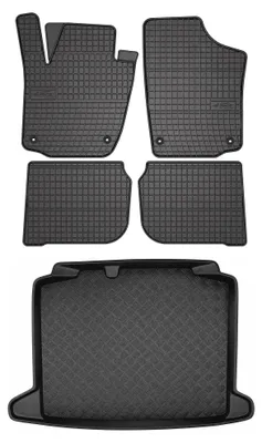 Obrázek produktu pro Gumové autokoberce SolidPRO + vana kufru pro: Skoda Rapid 2013-2017 hatchback 5 ks – Wielganizator