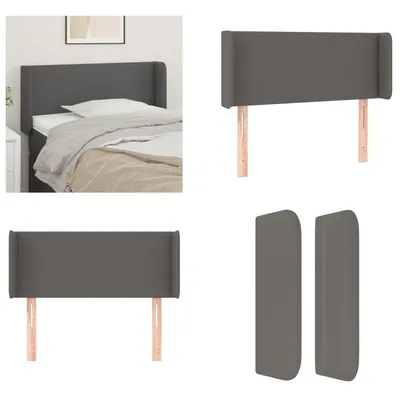 Produktbild von vidaXL Kopfteil mit Ohren Grau 83x16x78/88 cm Kunstleder - Kopfteil - Kopfteile - Bett-Kopfteil - Bettkopfteil