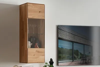 Produktbild von Hängevitrine 40x123cm 'Prag' Wildeiche geölt WZ-0546