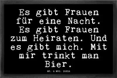 Produktbild von Mr. & Mrs. Panda Schmutzfangmatte Es gibt Frauen für... 40 x 60 cm - Schwarz - Geschenk, Fussmatte, Fußabtreter, Frau, Schmutzmatte, Freundin, Sprüche, Bodenvorleger